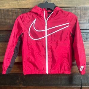 NWT Kids Nike Pink Windbreaker Jacket With Fleece Lining